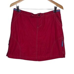 Kuhl Alf Red Cotton Nylon Outdoors Skirt Women Size L BLEMISH
